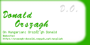 donald orszagh business card
